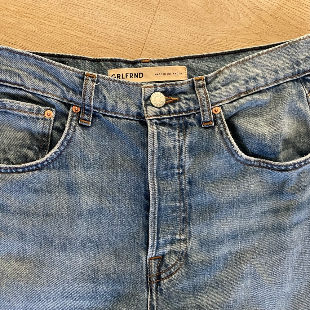 GRLFRND Light Blue Brooklyn High Rise Straight Jeans - Picture 9 of 10